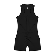 Minerva Quarter-Zip Yoga Romper - Dark Colors
